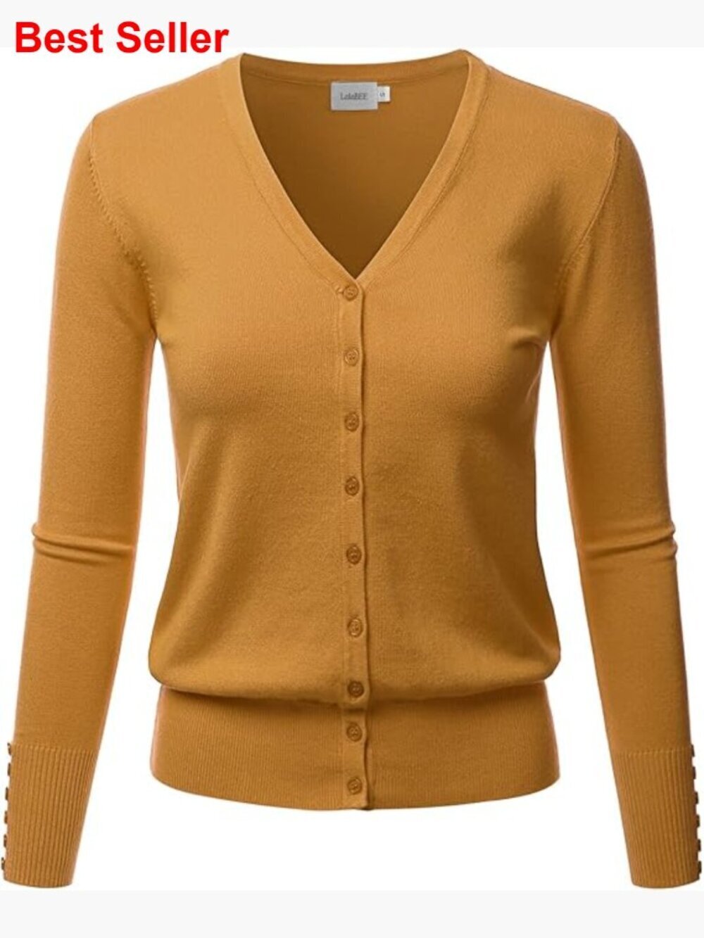 V-Neck Long Sleeve Button Down Sweater Cardigan Soft Knit